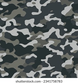 Camouflage seamless pattern. Trendy style camo, repeat print. Vector illustration. Khaki texture, perfect for military army design