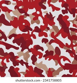 Camouflage seamless pattern. Trendy style camo, repeat print. Vector illustration. Khaki texture, perfect for military army design