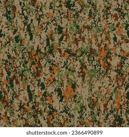 Camouflage seamless pattern. Trendy style camo, repeat print. Vector illustration. Khaki texture, military army green hunting