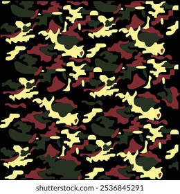 Camouflage seamless pattern. Trendy style camo, repeat print. Vector illustration. Khaki texture, military army green