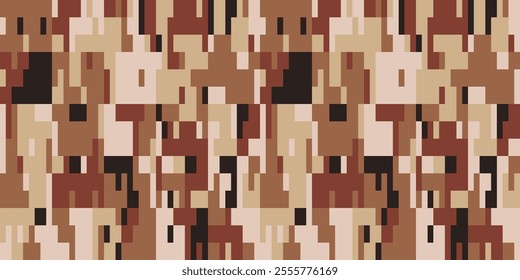 Camouflage seamless pattern. Trendy style camo, repeat print. Vector illustration. Khaki texture, military army green hunting