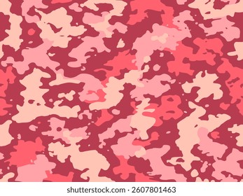 Camouflage seamless pattern. Trendy style camo, repeat print. Vector illustration. pink and yellow texture, military army girl hunting