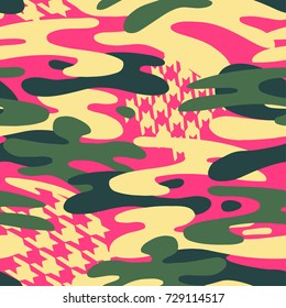 Camouflage seamless pattern, trendy style  background.Perfect for invitations, posters, banners,fabric, textile ,gift wrap, greeting card,apparel design