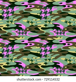 Camouflage seamless pattern, trendy style  background.Perfect for invitations, posters, banners,fabric, textile ,gift wrap, greeting card,apparel design