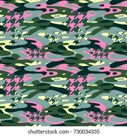 Camouflage seamless pattern, trendy style  background.Perfect for invitations, posters, banners,fabric, textile ,gift wrap, greeting card,apparel design