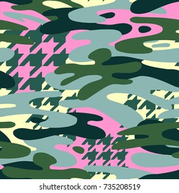 Camouflage seamless pattern, trendy style  background.Perfect for invitations, posters, banners,fabric, textile ,gift wrap, greeting card,apparel design