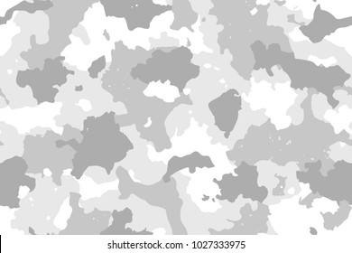 Camouflage seamless pattern. Trendy winter camo, repeat print. Vector illustration.