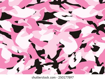 Camouflage seamless pattern. Urban girl style