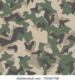 Camouflage seamless pattern. Vector abstract military textile background.