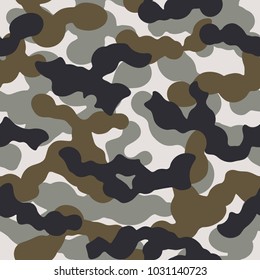 Camouflage seamless pattern. Vector illustration. Military camouflage background