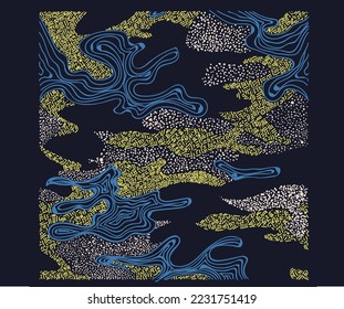 Camouflage seamless pattern. Vector illustration. Texture military camouflage repeats.