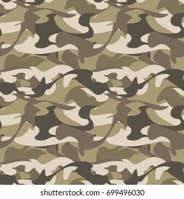 Camouflage seamless pattern, vector illustration. Military, hunting print, texture, army uniform abstract art.