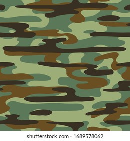 Camouflage Seamless Pattern. Vector Military Background. Forest Camo.