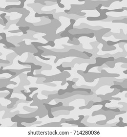 Camouflage seamless pattern. Vector modern abstract military texture. Light grey.