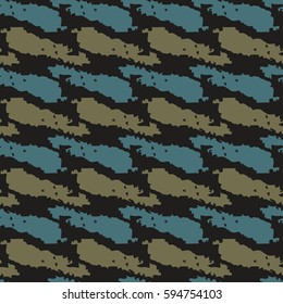 Camouflage seamless pattern. Watercolor paint spots. Abstract background. Repeating distressed print, texture