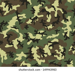 Camouflage seamless pattern. Woodland style