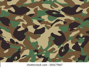 Camouflage seamless pattern. Woodland style