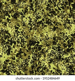 Camouflage seamless pattern yellow from spots. Abstract background. Military texture camo. Print on fabric on paper. Vector