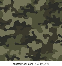 Camouflage seamless pattern.Army background.Military texture print on fabric.Vector