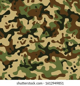 Camouflage seamless pattern.Modern vector design.Camo green.Army background.A template for the design.Vector