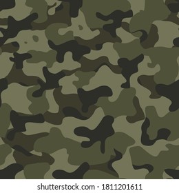Camouflage seamless pattern.Print on fabric on clothing.Hunting fishing. Print. Vector