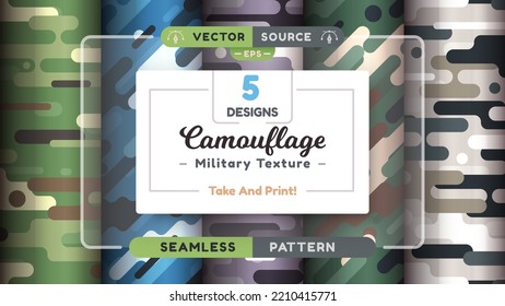 Camouflage seamless patterns, military texture, bundle war fabric.