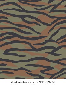 Camouflage seamless pattern.Tiger stripes.