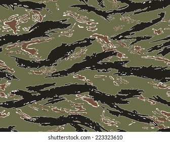 Camouflage seamless pattern.Tiger stripes. Four colors. Fashionable military print.