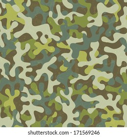 Camouflage seamless print. Abstract fabric pattern. EPS 10 vector illustration.