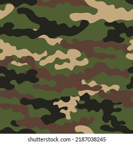
Camouflage seamless texture. Abstract modern vector military camouflage background. Fabric print template in urban fashion style. Vector illustration