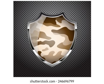Camouflage shield protection on metal.Vector