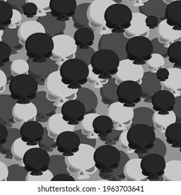
Camouflage skull gray seamless pattern, modern texture.