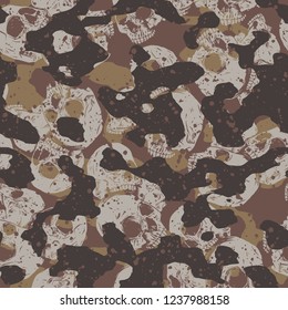 camouflage skull vector seamless pattern