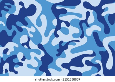 camouflage soldier pattern design background. clothing style army blue camo repeat print. vector illustration