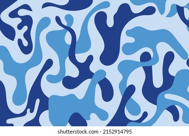 fondo de diseño de patrones de soldados de camuflaje. estilo de vestir ejército color azul camo repetir impresión. ilustración vectorial