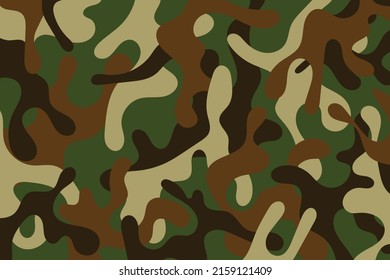 Camouflage Soldaten Muster Design Hintergrund.Kleidung Stil Armee grün und braun Camo wiederholen Druck. Vektorgrafik