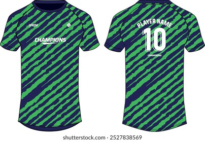 Camouflage Sports jersey t shirt design concept vector template, football jersey concept with front and back view for Cricket, soccer, Volleyball, Rugby, tennis and badminton uniform kit