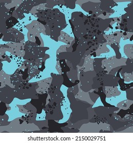 Camouflage of spots seamless pattern. Military texture. Abstract background. Print on fabric and clothing. Vector illustration