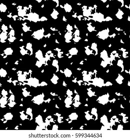 Camouflage, spotted seamless pattern. Random, chaotic watercolor paint spots. Abstract background. Repeating distressed print