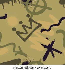 Camouflage spray paint seamless pattern. Vector illustration