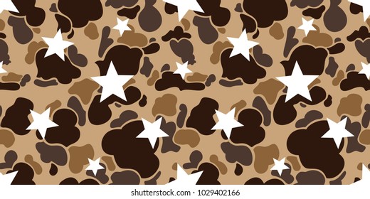 camouflage star seamless Pattern isolated vector wallpaper background