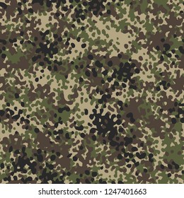 Camouflage texture digital seamless pattern. Abstract modern dotted militagy camo background. Fabric textile endless ornament. Vector illustration.