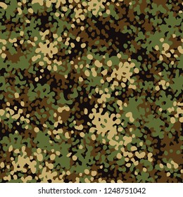 Camouflage texture digital seamless pattern. Abstract modern dotted militagy camo background. Fabric textile endless ornament. Vector illustration.