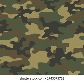 Camouflage texture endless background, classic modern pattern for prints. EPS