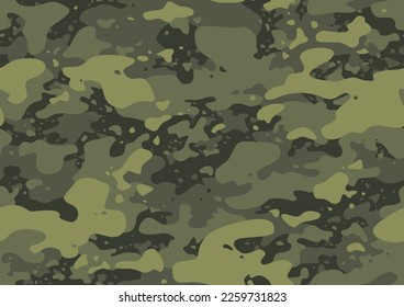 Camouflage texture grunge seamless pattern. Abstract modern military ornament for fabric and fashion textile print. Vector background.