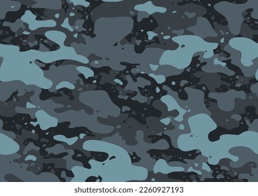 Camouflage texture grunge seamless pattern. Abstract modern military ornament for fabric and fashion textile print. Vector background.