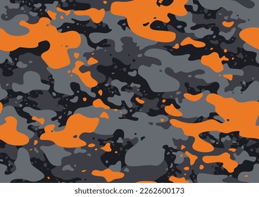 Camouflage texture grunge seamless pattern. Abstract modern military ornament for fabric and fashion textile print. Vector background.