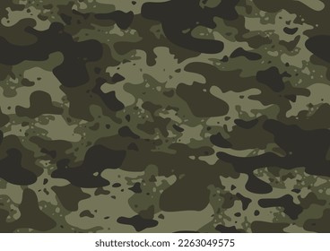 La textura de camuflaje grunge un patrón sin soldadura. Resumen de ornamento militar moderno para tela y estampado textil de moda. Fondo vectorial.