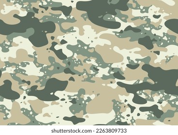 Camouflage Textur Grunge nahtloses Muster. Abstrakte moderne militärische Ornamente für Stoff- und Modetextilien. Vektorhintergrund.
