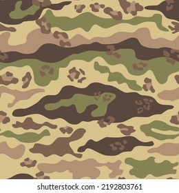 Camouflage texture with leopard spots vector trendy pattern, disguise. Vector background.